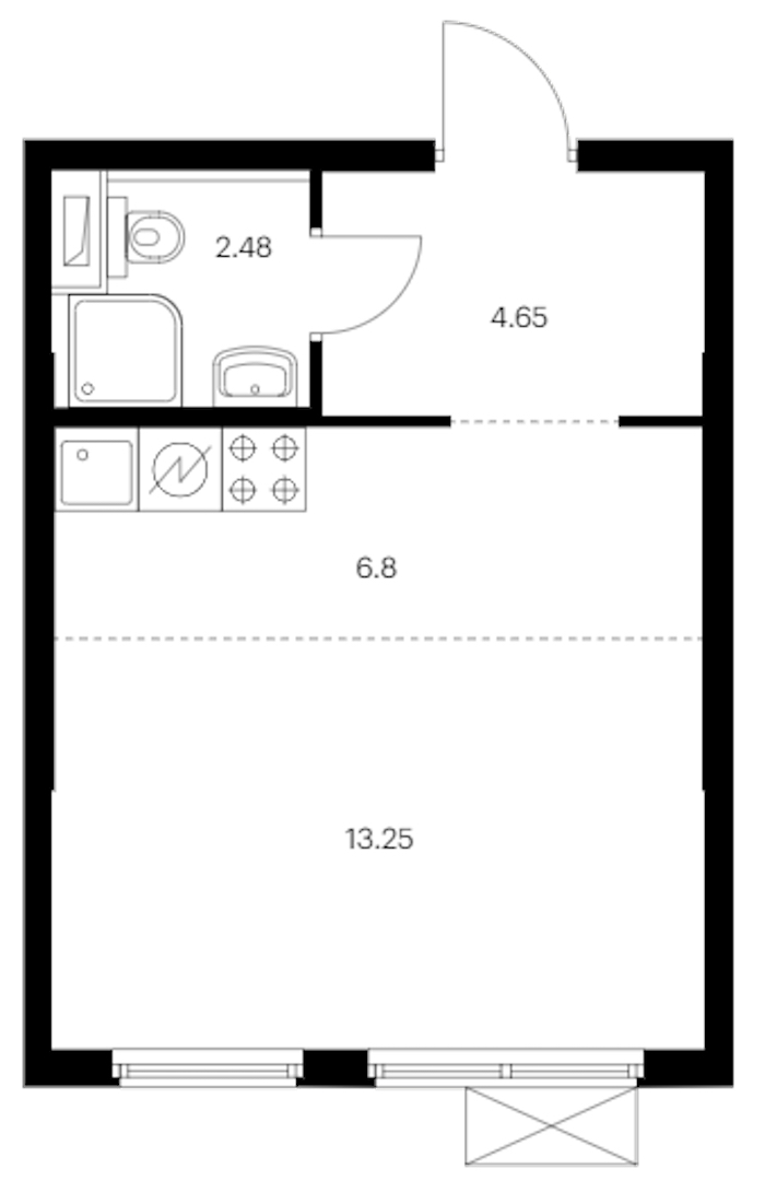 Квартира студия 27.18 м², 7/12 эт., ЖК «Таллинский парк»